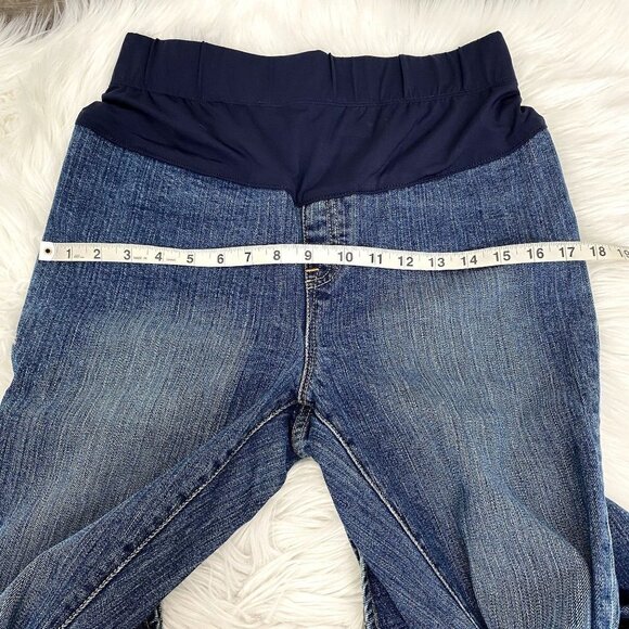 GAP Maternity Womens 2 Medium Wash Straight Jeans Belly Panel - Picture 7 of 8